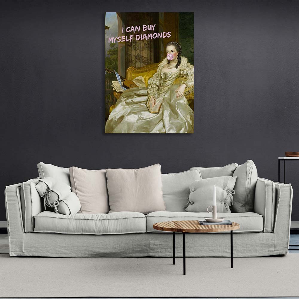 Canvas Wall Art Print I can buy myself some diamonds