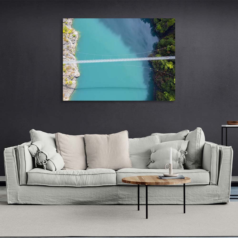 Canvas Wall Art Print Bridge over the river