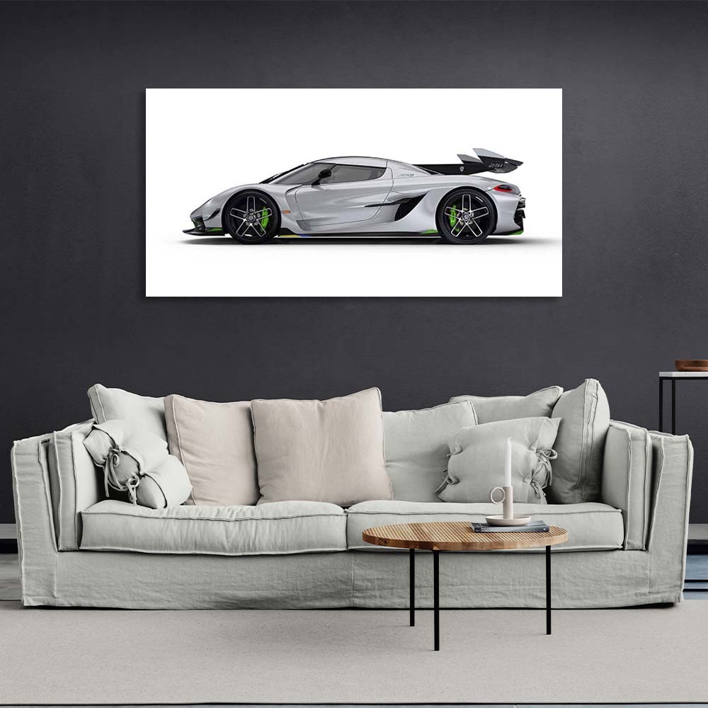 Canvas Wall Art Print Car Koenigsegg Jesko white