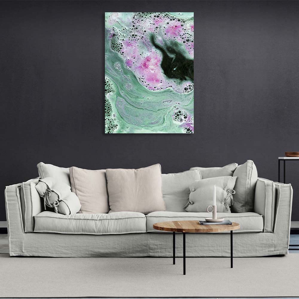 Abstraction Canvas Wall Art Print Divorces of pink paint on water