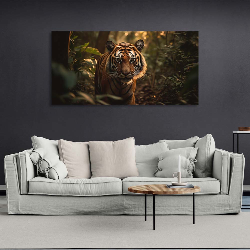 Tiger in the jungle Canvas Wall Art Print