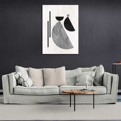 Abstraction Canvas Wall Art Print Gray and black geometric figures