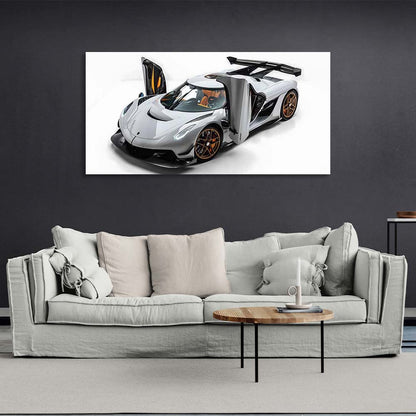 Canvas Wall Art Print Car Koenigsegg Jesko Attack white