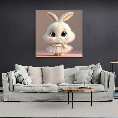 In the children's room Bunny in a dress Canvas Wall Art Print