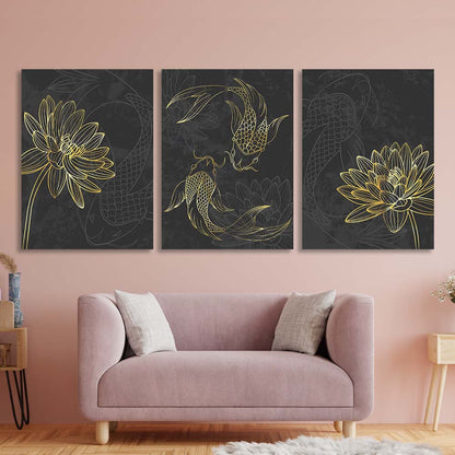 Multi Panel Canvas Wall Art Print Pisces zodiac sign