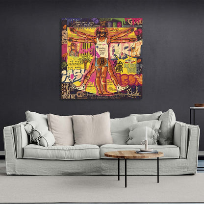 Pop art Golden Ratio with bitcoin Canvas Wall Art Print