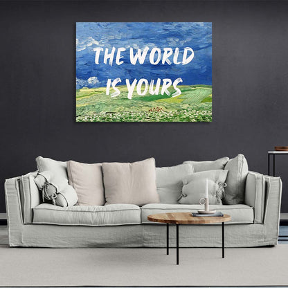 Canvas Wall Art Print Field. The world is yours