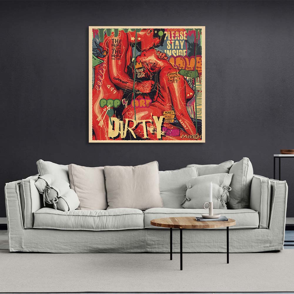 Pop Art Dirty Canvas Wall Art Print