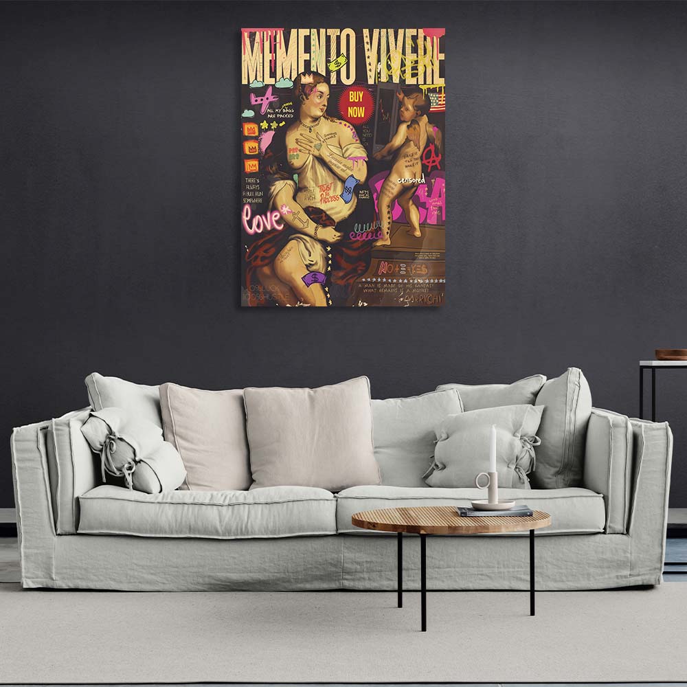 Pop Art Memento Vivere Canvas Wall Art Print