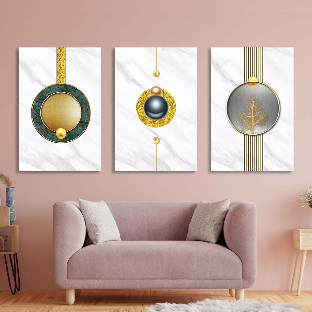 Multi Panel Canvas Wall Art Print Pearl abstraction