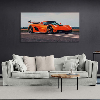 Canvas Wall Art Print Car Koenigsegg Jesko orange