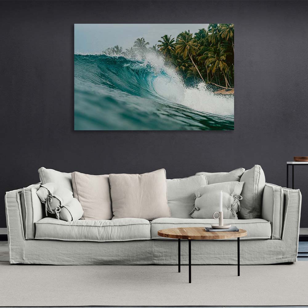 Canvas Wall Art Print Wave near a tropical island