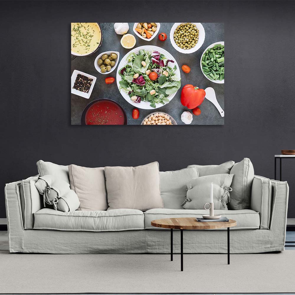 Canvas Wall Art Print For Kitchen Complex Dinner