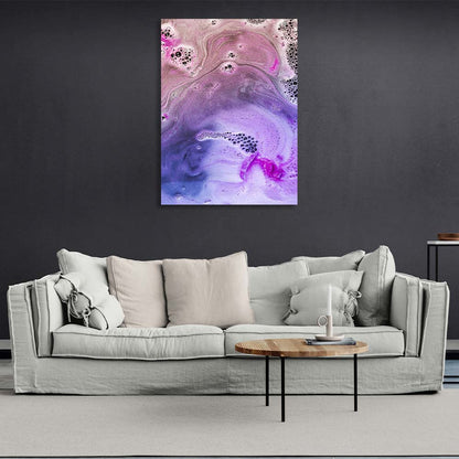 Abstraction Canvas Wall Art Print  Lilac splashes on water