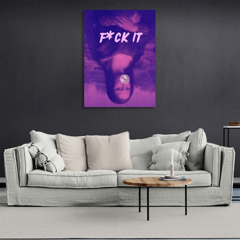 Canvas Wall Art Print Inverted Mona Lisa. F*ck it