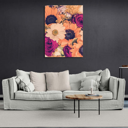 Canvas Wall Art Print Bouquet of Autumn Flowers