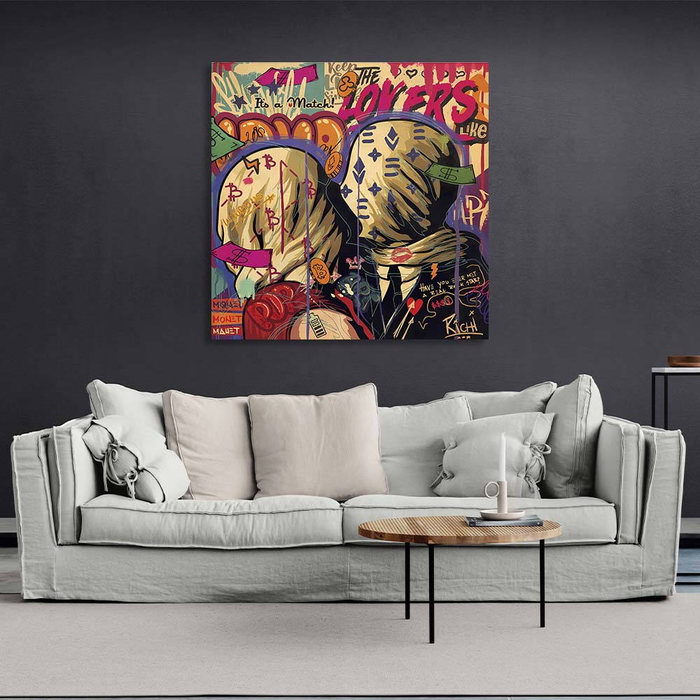 Pop art lovers Canvas Wall Art Print