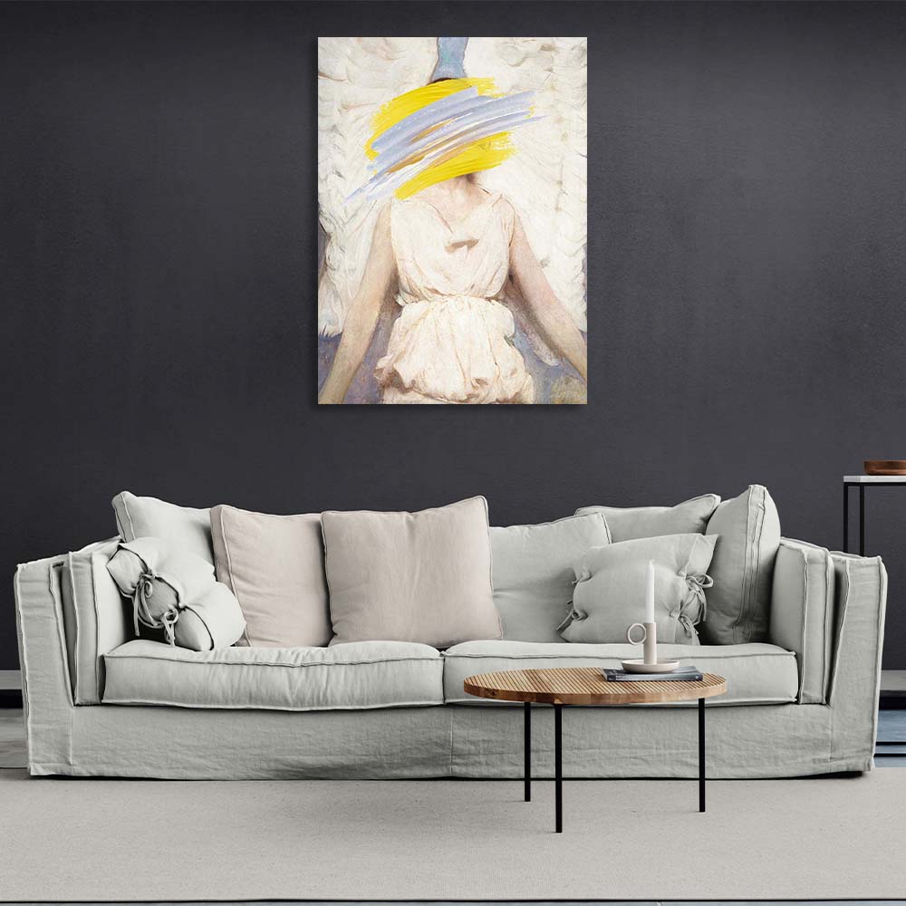 Canvas Wall Art Print Angel with strokes of paint