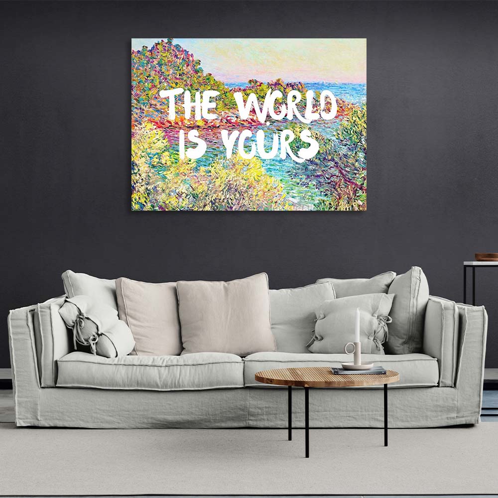 Canvas Wall Art Print Landscape near Monte Carlo. The world is yours