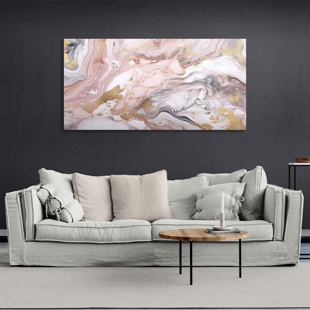 Abstraction Canvas Wall Art Print Marble in watercolor style