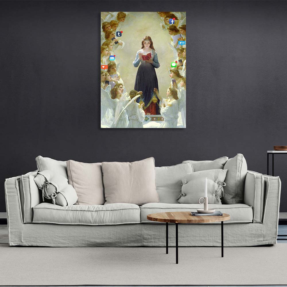 Canvas Wall Art Print Virgin Mary in social networks