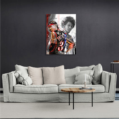 American basketball player Allen Iverson Canvas Wall Art Print