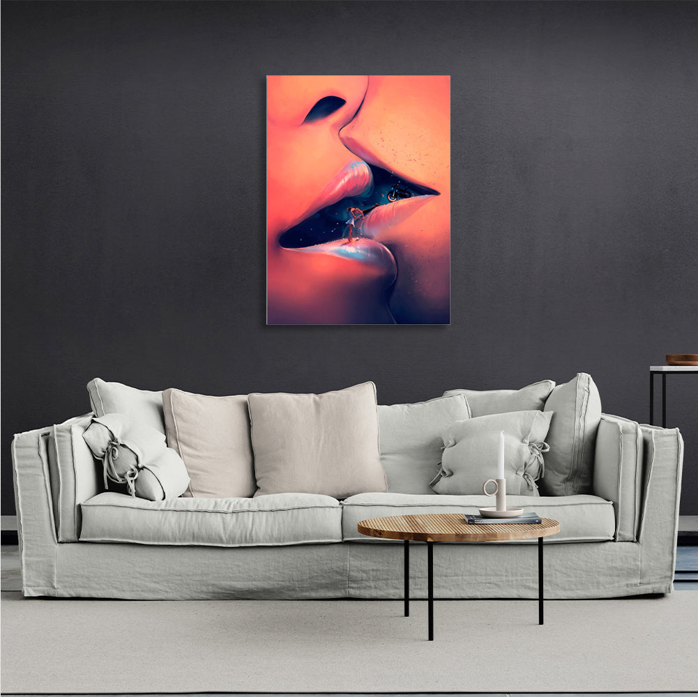 Kiss Canvas Wall Art Print For Bedroom