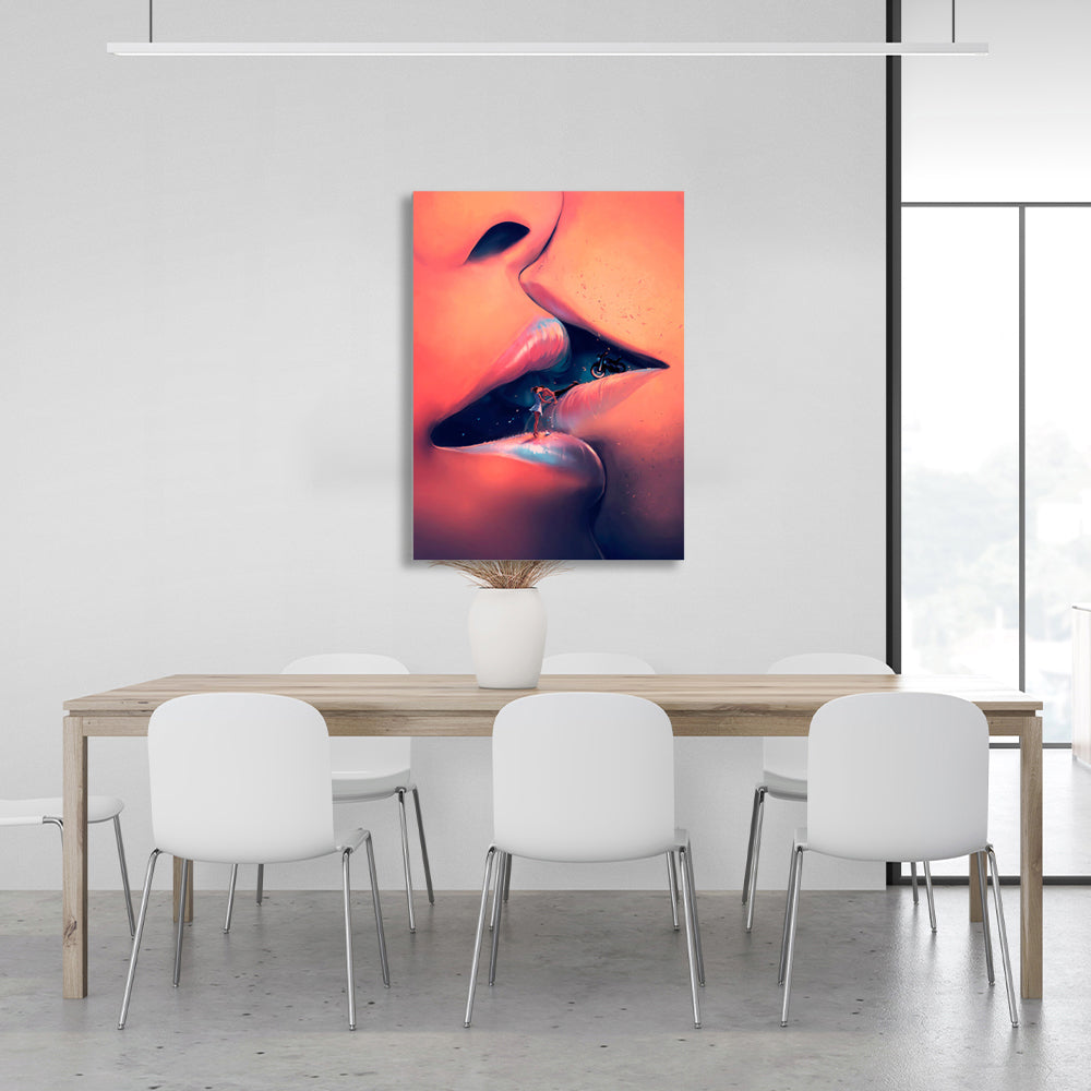 Kiss Canvas Wall Art Print For Bedroom