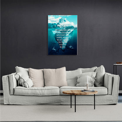 For motivation for the office success principles Motivational Canvas Wall Art Print