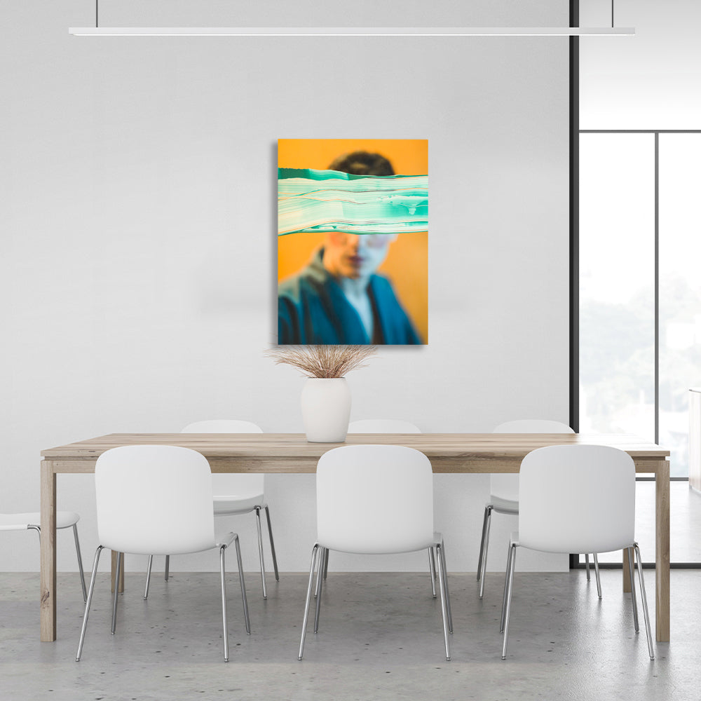 A guy on a mustard background Canvas Wall Art Print