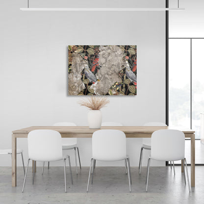 Interior painting on a crumbling wall Canvas Wall Art Print