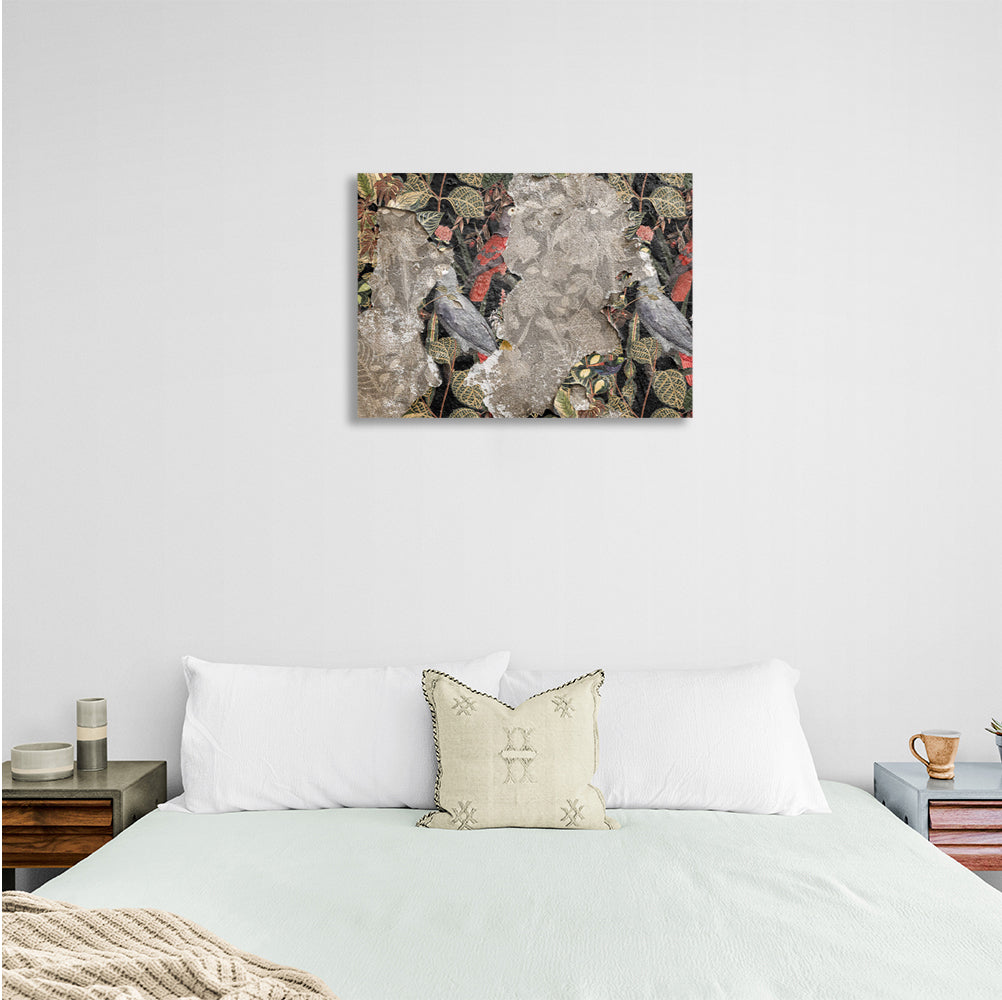 Interior painting on a crumbling wall Canvas Wall Art Print