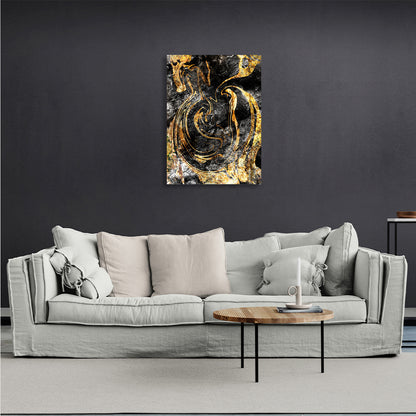 Abstraction grunge with gold flecks Abstraction Canvas Wall Art Print