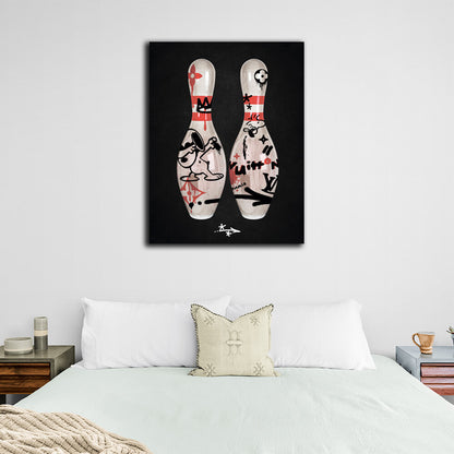 For home Bowling pin Snoopy Canvas Wall Art Print