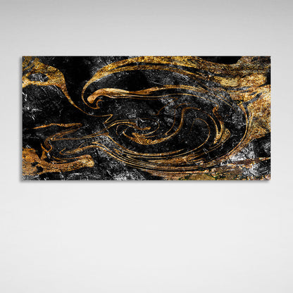 Abstraction black and gold divorces Abstraction Canvas Wall Art Print