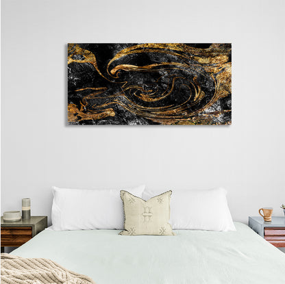 Abstraction black and gold divorces Abstraction Canvas Wall Art Print