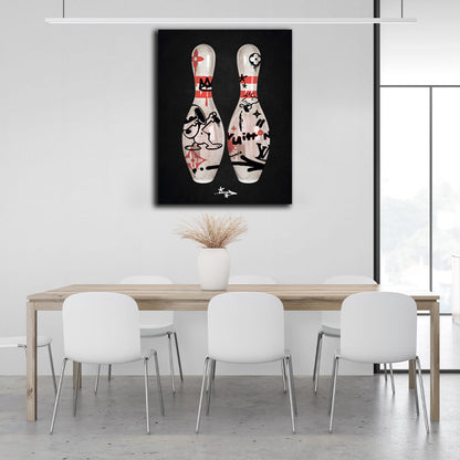 For home Bowling pin Snoopy Canvas Wall Art Print