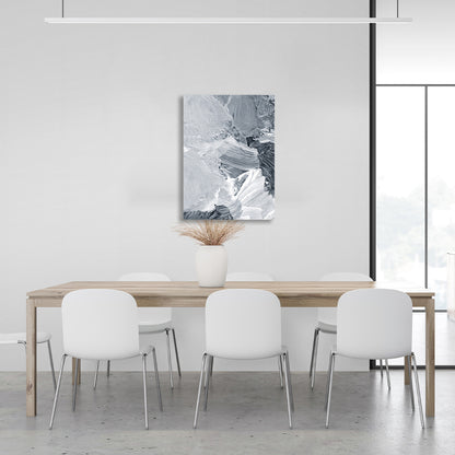 Abstraction gray and white strokes Abstraction Canvas Wall Art Print