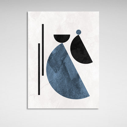 Abstraction geometric black and blue figures Abstraction Canvas Wall Art Print