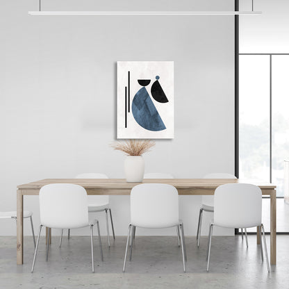 Abstraction geometric black and blue figures Abstraction Canvas Wall Art Print