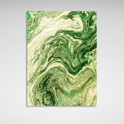 Abstraction vertical in shades of green Abstraction Canvas Wall Art Print