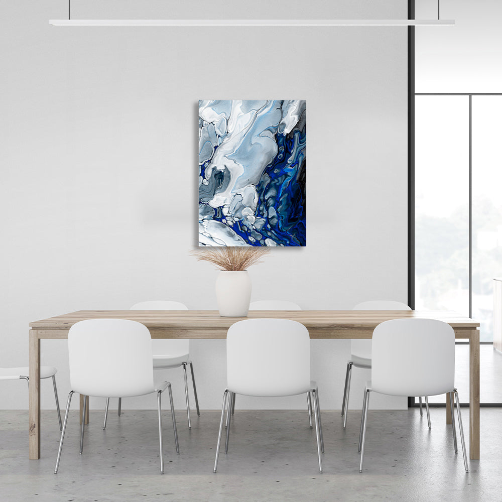 Abstraction blue and white divorces Abstraction Canvas Wall Art Print