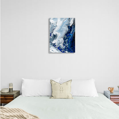 Abstraction blue and white divorces Abstraction Canvas Wall Art Print