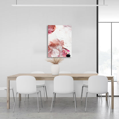 Abstract paint strokes in pink colors Abstraction Canvas Wall Art Print