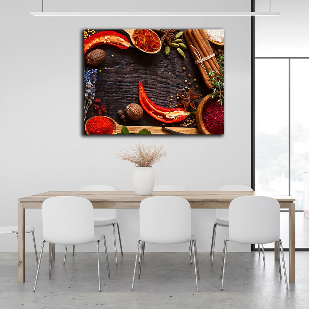 For the kitchen Pepper and cinnamon Canvas Wall Art Print