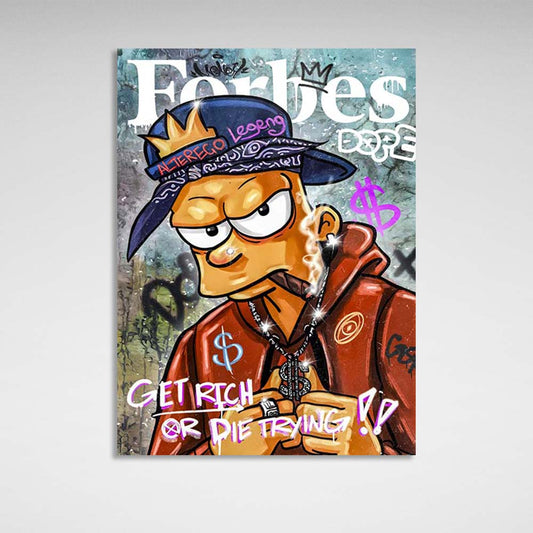 Bart Simpson on the cover of Forbes Canvas Wall Art Print