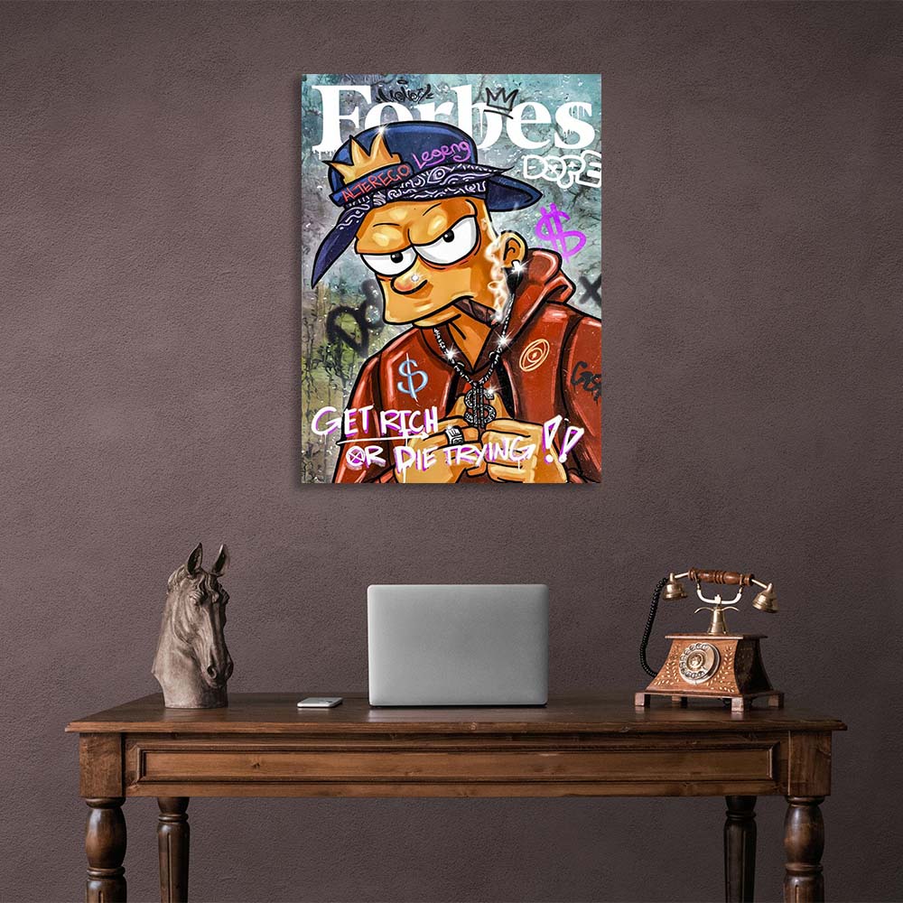 Bart Simpson on the cover of Forbes Canvas Wall Art Print