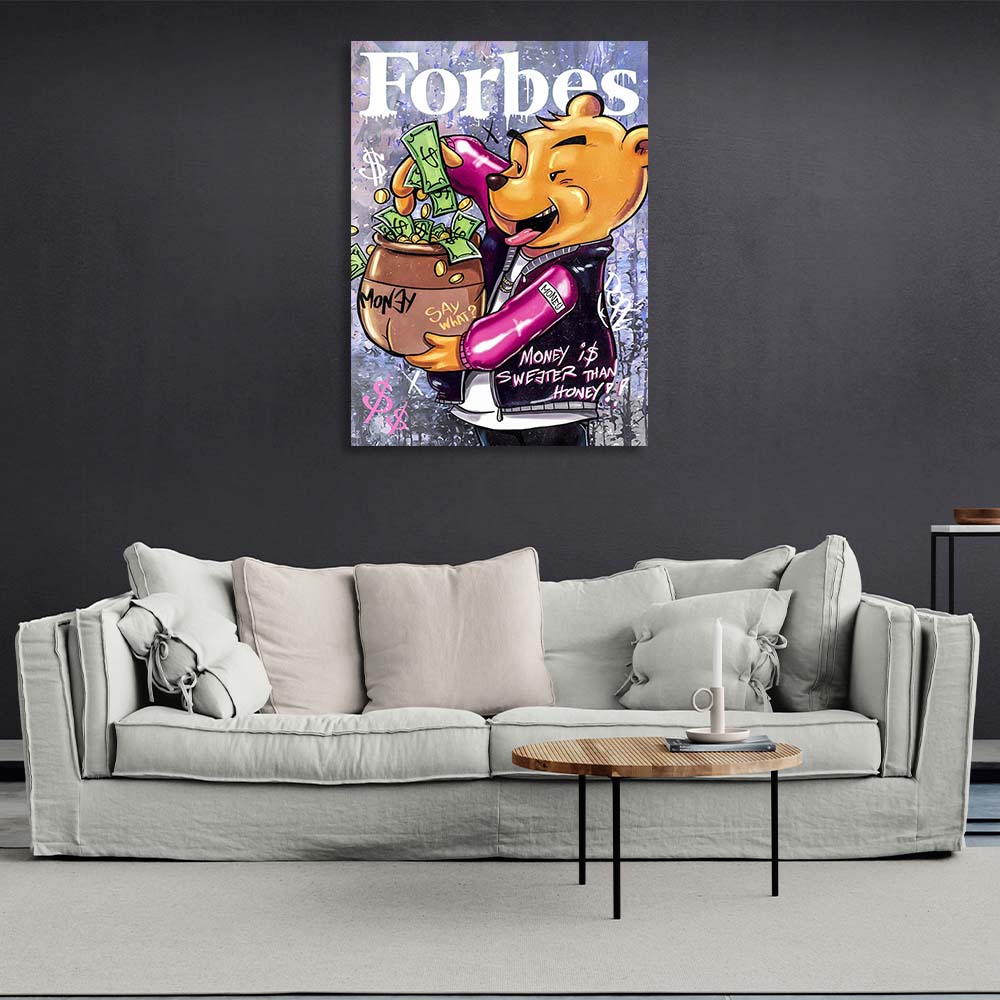 Winnie the Pooh on the cover of Forbes Canvas Wall Art Print