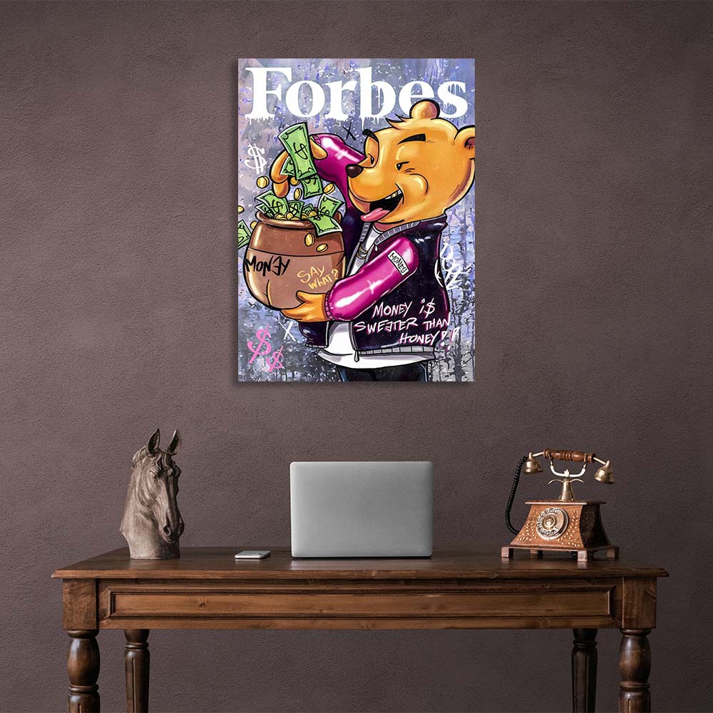 Winnie the Pooh on the cover of Forbes Canvas Wall Art Print