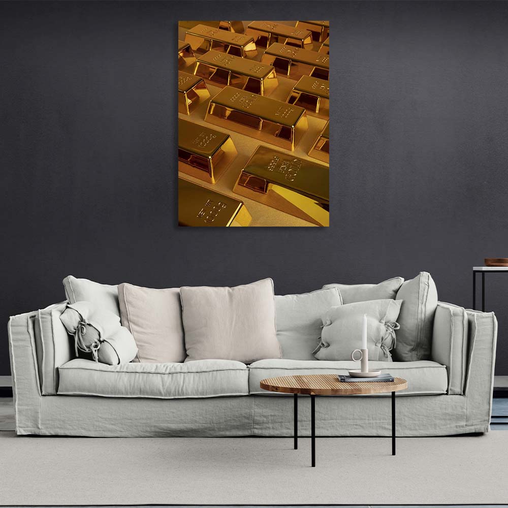 Gold bars Motivational Canvas Wall Art Print